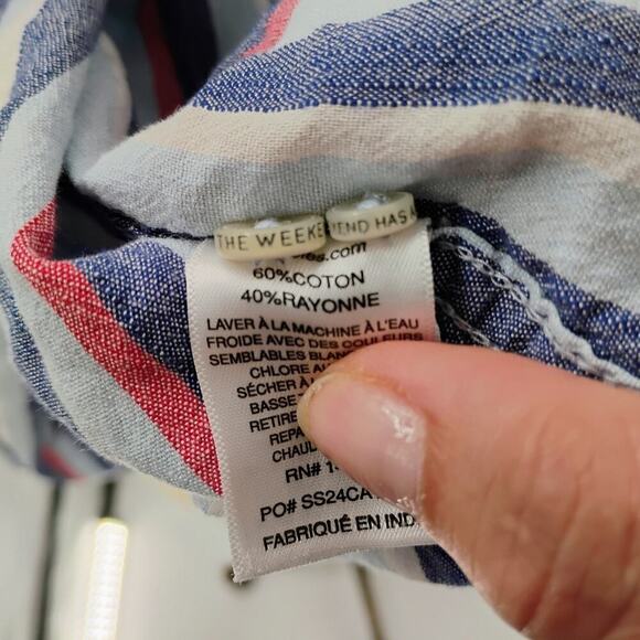 Chubbies Mens XSmall Classy Poplin Friday Shirt Button Down Striped - Picture 14 of 15